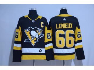 Adidas Pittsburgh Penguins 66 Mario Lemieux Ice Hockey Jersey Black