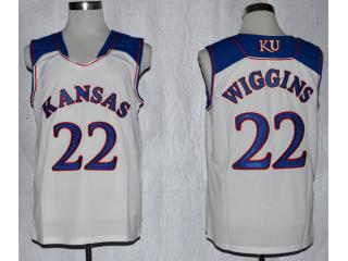 Kansas Jayhawks 22 Andrew Wiggins College Basketball Jersey White