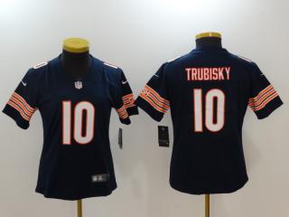 Women Chicago Bears 10 Mitchell Trubisky Football Jersey Legend Navy Blue