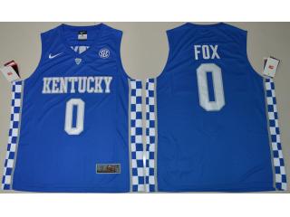 2017 Kentucky Wildcats 0 De'Aaron Fox College Basketball Jersey Royal Blue