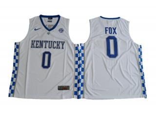 2017 Kentucky Wildcats 0 De'Aaron Fox College Basketball Jersey Royal White