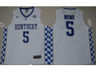 2017 Kentucky Wildcats 5 Malik Monk College Basketball Jersey White