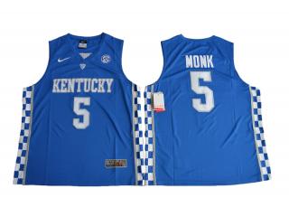2017 Kentucky Wildcats 5 Malik Monk College Basketball Jersey Blue