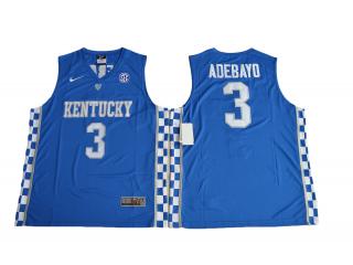 2017 Kentucky Wildcats 3 Edrice Adebayo College Basketball Jersey Blue