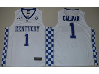 2017 Kentucky Wildcats 1 John Calipari College Basketball Jersey White