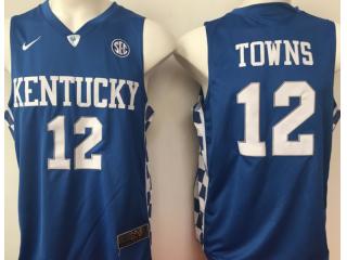 Kentucky Wildcats 12 Karl-Anthony Towns College Basketball Jersey Blue