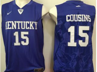 Kentucky Wildcats 15 DeMarcus Cousins College Basketball Jersey Blue