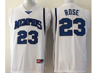 Memphis Tigers 23 Derrick Rose College Basketball Jersey White