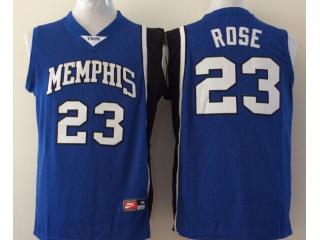 Memphis Tigers 23 Derrick Rose College Basketball Jersey Blue