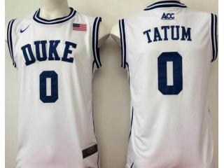 Duke Blue Devils 0 Jayson Tatum College Basketball Jersey White