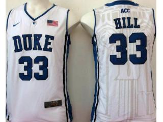 Duke Blue Devils 33 Grant Hill College Basketball Jersey White