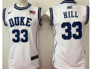 Duke Blue Devils 33 Grant Hill College Basketball Jersey White