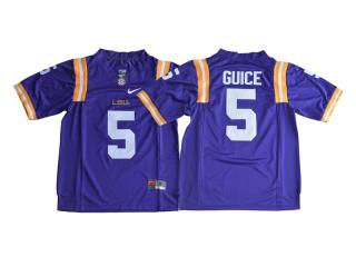 LSU Tigers 5 Derrius Guice College Football Jersey Purple