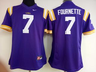 Women LSU Tigers 7 Leonard Fournette College Football Jersey Purple