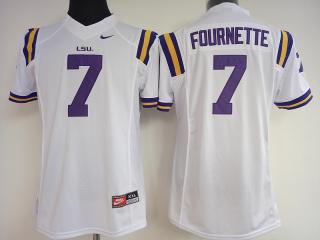 Women LSU Tigers 7 Leonard Fournette College Football Jersey White