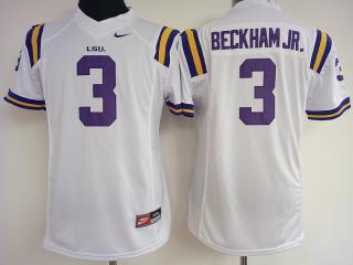 Women LSU Tigers 3 Odell Beckham Jr College Football Jersey White