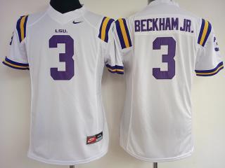 Women LSU Tigers 3 Odell Beckham Jr College Football Jersey White