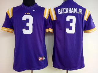 Women LSU Tigers 3 Odell Beckham Jr College Football Jersey Purple
