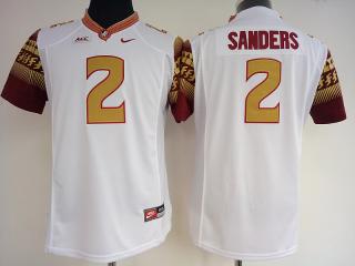 Women Florida State Seminoles 2 Deion Sanders College Football Jersey White