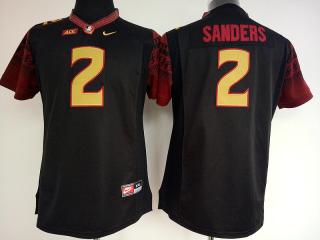 Women Florida State Seminoles 2 Deion Sanders College Football Jersey Black