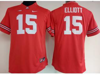 Women Ohio State Buckeyes 15 Ezekiel Elliott College Football Jersey Red