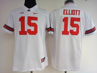 Women Ohio State Buckeyes 15 Ezekiel Elliott College Football Jersey White