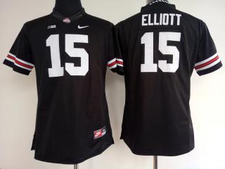 Women Ohio State Buckeyes 15 Ezekiel Elliott College Football Jersey Black