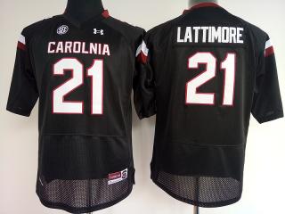 Women South Carolina Gamecocks 21 Marcus Lattimore College Football Jersey Black