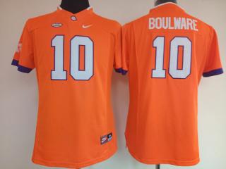 Women Clemson Tigers 10 Ben Boulware College Football Jersey Orange