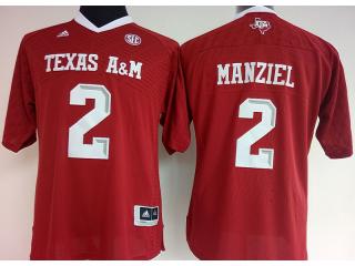 Women Texas A&M Aggies 2 Johnny Manziel College Football Jersey Red