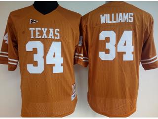 Women Texas Longhorns 34 Ricky Williams College Football Throwback Jerse Yellow