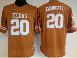 Women Texas Longhorns 20 Earl Campbell College Football Throwback Jerse Yellow