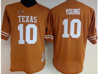 Women Texas Longhorns 10 Vince Young College Football Throwback Jerse Yellow