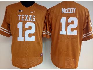 Women Texas Longhorns 12 Colt McCoy College Football Throwback Jerse Yellow