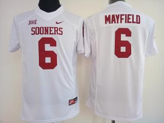 Women Oklahoma Sooners 6 Baker Mayfield College Football Jersey White
