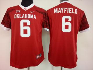 Women Oklahoma Sooners 6 Baker Mayfield College Football Jersey Red