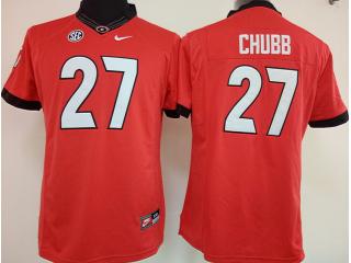 Women Georgia Bulldogs 27 Nick Chubb College Football Jersey Red