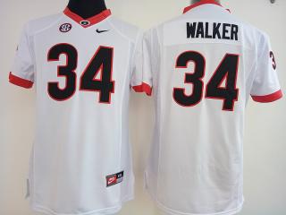 Women Georgia Bulldogs 34 Herchel Walker College Football Jersey White