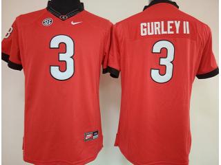 Women Georgia Bulldogs 3 Todd Gurley II College Football Jersey Red