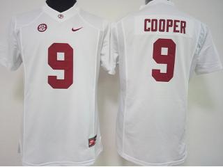 Women Alabama Crimson Tide 9 Amari Cooper College Football Jersey White