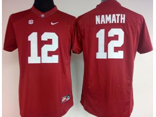 Women Alabama Crimson Tide 12 Joe Namath College Football Jersey Red