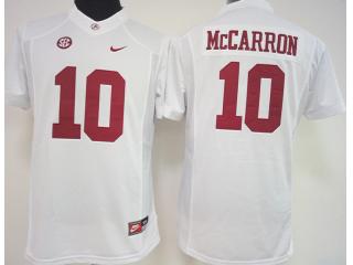 Women Alabama Crimson Tide 10 AJ McCarron College Football Jersey White