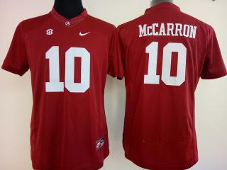 Women Alabama Crimson Tide 10 AJ McCarron College Football Jersey Red