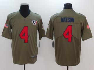 Houston Texans 4 Deshaun Watson Olive Salute To Service Limited Jersey