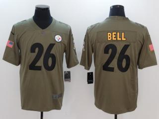 Pittsburgh Steelers 26 LeVeon Bell Olive Salute To Service Limited Jersey