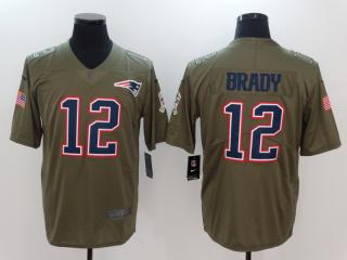 New England Patriots 12 Tom Brady Olive Salute To Service Limited Jersey