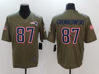 New England Patriots 87 Rob Gronkowski Olive Salute To Service Limited Jersey