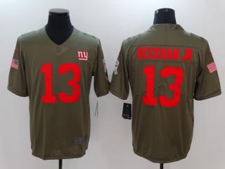 New York Giants 13 Odell Beckham JR Olive Salute To Service Limited Jersey