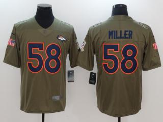 Denver Broncos 58 Von Miller Olive Salute To Service Limited Jersey