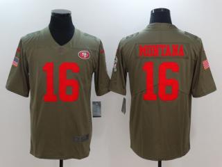 San Francisco 49ers 16 Joe Montana Olive Salute To Service Limited Jersey